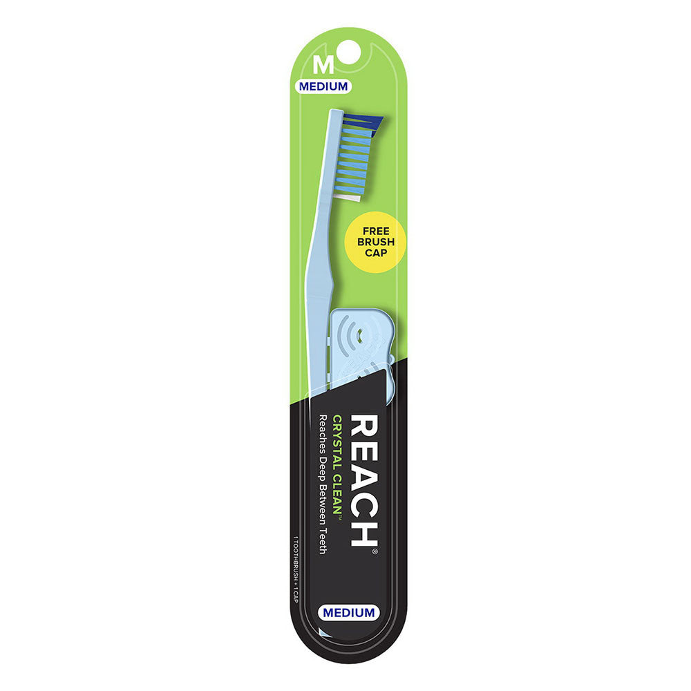 Reach Crystal Clean Toothbrush, Medium, Assorted Colors, 1 Ea